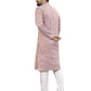 Anaita Pink Lucknowi Work Silk Straight Kurta