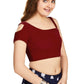 Aastha Fashion Women's Women's Maroon Velvet Solid Readymade Blouse