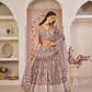Aastha Fashion Onion Pink Butterfly Net White Cotton Thread Work, Zari Work And Sandwich Sequence Work Embroidery Wedding Wear Lehenga Choli