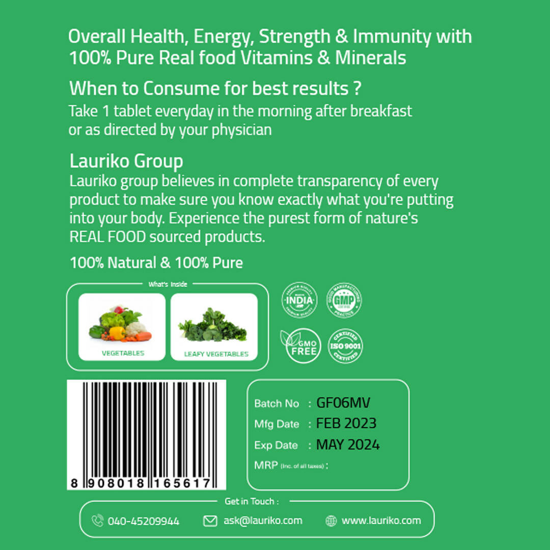 Laurik Multivitamin Supplements For Women | Vitamin A, C, D ,E With B Vitamins, Iron, Zinc And Calcium Tablets | Swadesiicart