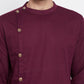 Even Apparels Maroon Pure Cotton Men's Sherwani Kurta With Asymetrical Cut | Swadesiicart