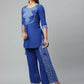 Ahalyaa Womens Royal Blue Pure Cotton Printed Kurtas | Swadesiicart