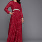 Ahalyaa Women's Traditional wear Ethnic Dress - Maroon | Swadesiicart