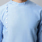 Even Apparels sky Blue Color Pure Cotton Men's Kurta With Side Placket (MMS503) | Swadesiicart