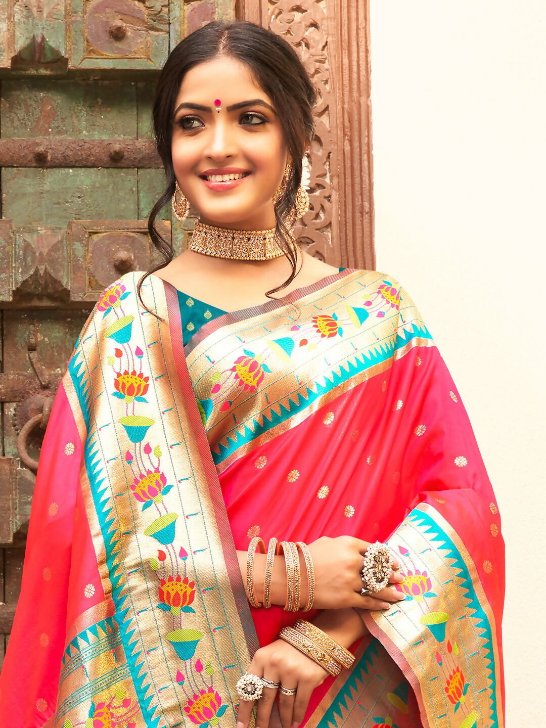Shree Shyam Fashion Silk Blend Pink Saree