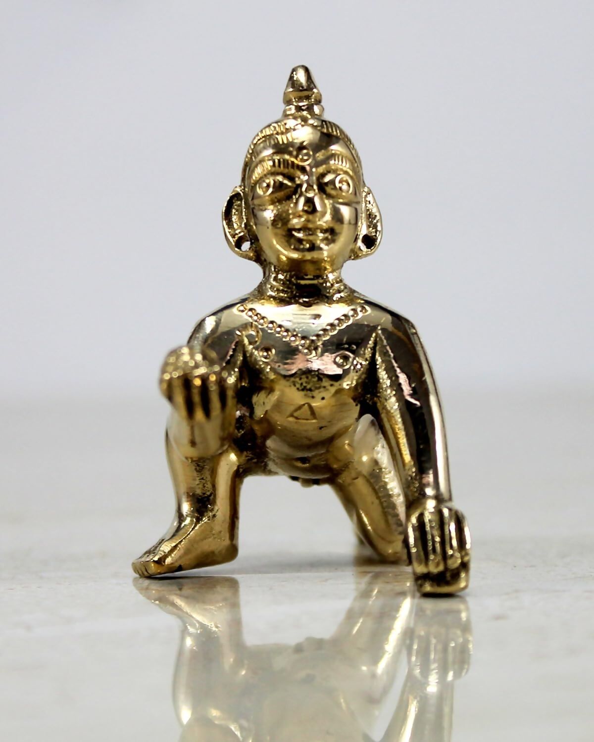 StonKraft Brass Laddoo Gopal Baby Krishna Murti Idol - Swadesiicart