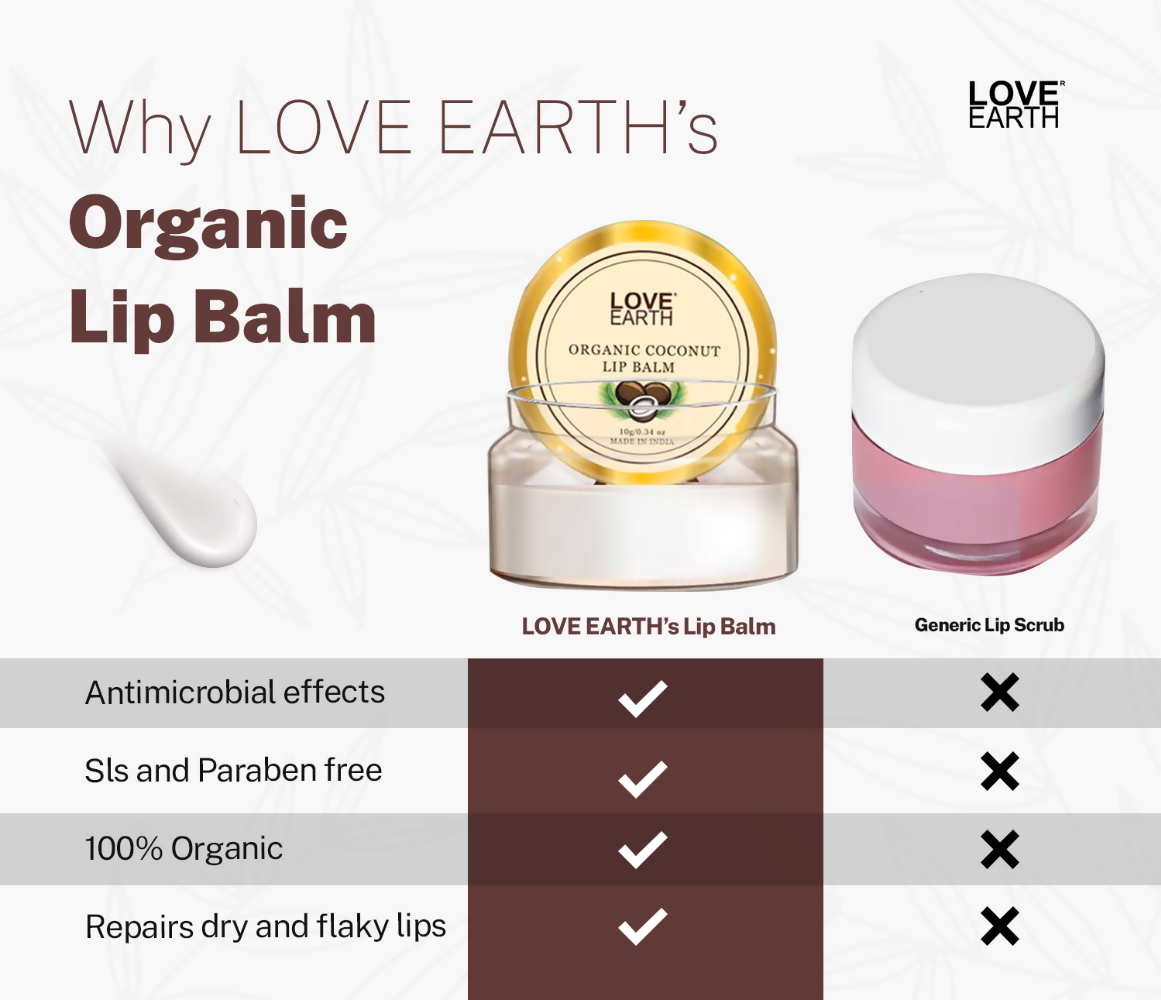 Love Earth Organic Coconut Lip Balm - Swadesiicart