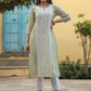 Juniper Women's Ltgreen Georgette Printed Kurta | Swadesiicart