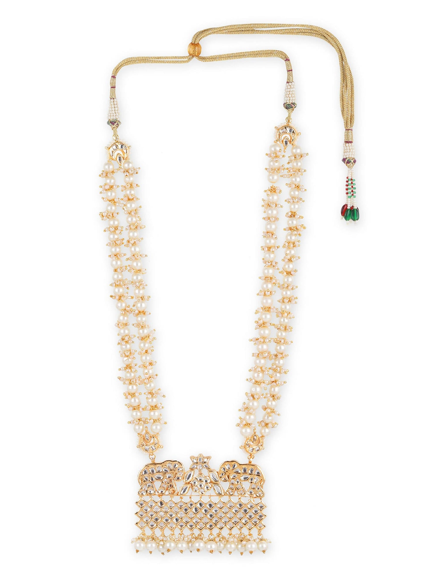 Gold-Toned White Brass Gold-Polished Necklace - Ruby Raang | Swadesiicart