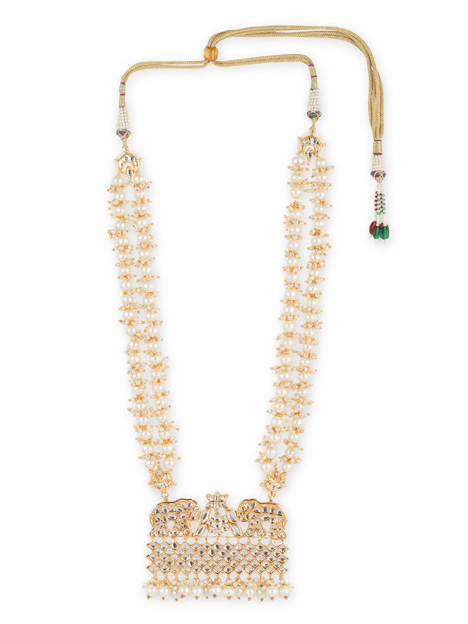 Gold-Toned White Brass Gold-Polished Necklace - Ruby Raang | Swadesiicart