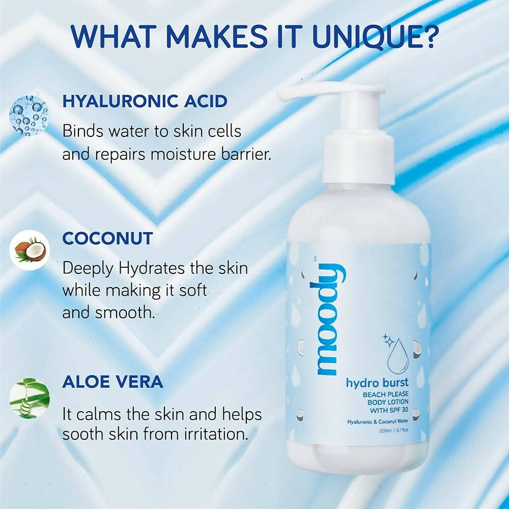 Moody 7D Hydro Burst Bleach Please Body Lotion with SPF 30 - Swadesiicart