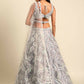 House of Panchhi Grey Organza Sequins & Zarkan embroidery Lehenga choli & Dupatta | Swadesiicart