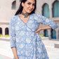 Jyoti Fashion Women's Sky Blue Pure Muslin Heavy Digital Printed Kurta Pant Set | Swadesiicart