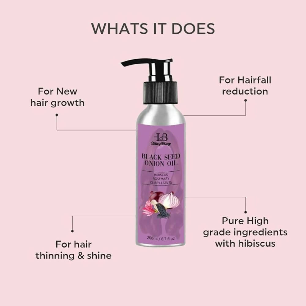 House Of Beauty Black Seed Onion Oil with Hibiscus Hair Oil - Swadesiicart