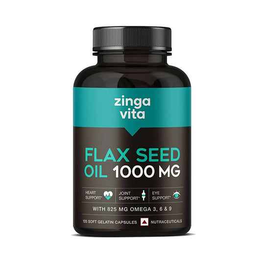 Zingavita Flaxseed Oil 1000 mg Softgel Capsules | Swadesiicart