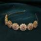 NVR Women's Rajputi Gold-Polished Kundan Matha Patti Hairband | Swadesiicart