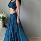 Jyoti Fashion Blue Thread Embroidery Georgette Designer Lehenga Choli with Dupatta | Swadesiicart