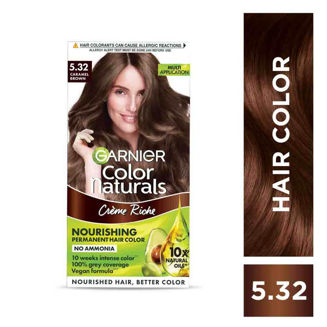 Garnier Color Naturals Creme Riche Hair Color - Shade 5.32 Caramel Brown - Swadesiicart