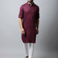 Even Apparels Maroon Color Pure Cotton Solid Men's Kurta With Shirt Collar (MMS755) | Swadesiicart