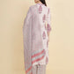 Designer Stylish White Cotton Stitched Suit With Dupatta - Tanisha | Swadesiicart