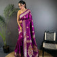 Joban Fashion Banarasi Purple Woven Soft Silk Saree | Swadesiicart