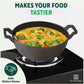 The Indus Valley CASTrong Cast Iron Kadai, Pre-seasoned, Nonstick, 100% Pure, Toxin-free, Induction, 21/25cm, 1.7L/3.3kg