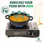 The Indus Valley CASTrong Cast Iron Kadai ,Pre-seasoned, Nonstick, 100% Pure, Toxin-free, Induction, Spatula, 25.4 cm, 2.3L, 2.5kg