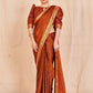 Vamika Orange Designer Cadbury Chiffon Banarasi Lace Saree | Swadesiicart