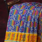 Ink Blue Printed Semi Chanderi Saree By Gayathri Reddy Designer Studio | Swadesiicart