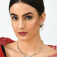 Mominos Fashion Johar Kamal Silver-Plated American Diamond Choker Set | Swadesiicart