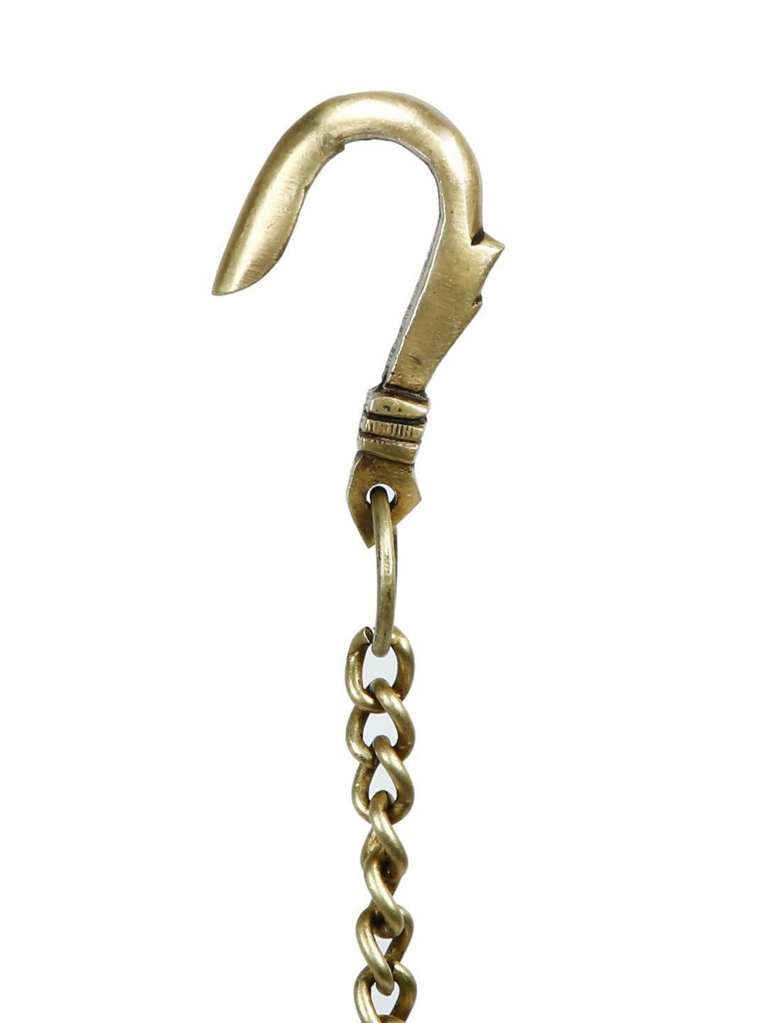 CraftVatika Gold-Toned Brass Hanging Bell with Attached Chain & Hook | Swadesiicart