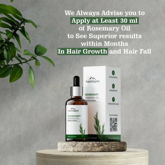 Aravi Organic Rosemary Essential Oil for Hair Growth, Anti Hair Fall | Swadesiicart