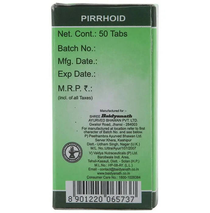 Baidyanath Jhansi Pirrhoid Tablets - Swadesiicart