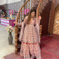 All Season Designer Grey Brown Pure Maslin Gown - Anbazaar