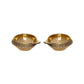 eCraftIndia Set of 2 Gold-Toned Auspicious Handcrafted Brass Diya | Swadesiicart