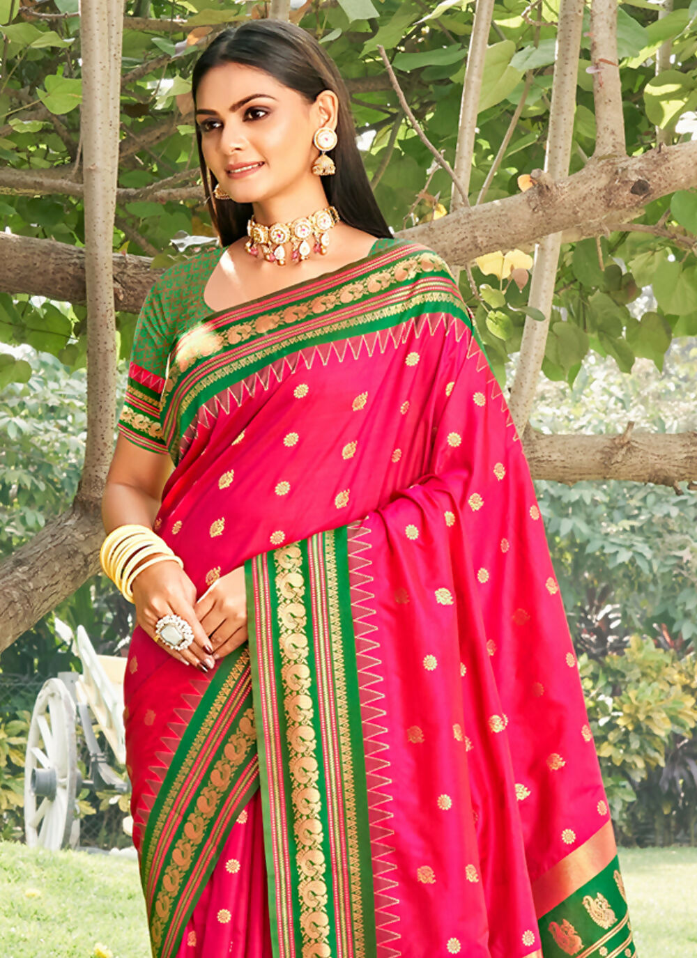 Shree Shyam Fashion Pink Soft Silk Saree