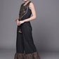 Ahalyaa Women Black Printed Basic Jumpsuit - Swadesiicart