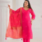 Ethnic Festive Wear Viscose Chanderi Pink Stitched Suit With Dupatta - Tanisha | Swadesiicart