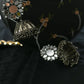 Mominos Fashion Johar Kamal Silver-Plated With Mirror Earrings Jhumkas - Swadesiicart