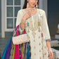 Anaita White Premium Embroidered Chinon Stitched Salwar Suit
