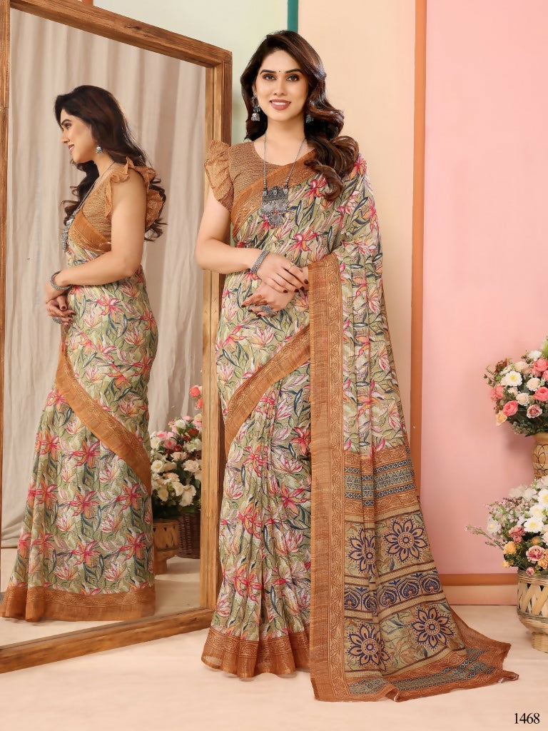 Partywear Designer Coffee Kota Doriya Fancy Saree - Dyuti | Swadesiicart