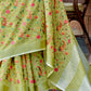 Shree Shyam Fashion Linen Yellow Green Saree