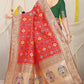 Jyoti Fashion Women's Red Patola Silk Zari Woven Saree with Blouse | Swadesiicart