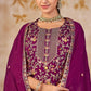 Anaita Purple Vichitra Silk Readymade Palazzo Suit with Embroidery & Lace Work