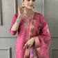 Light Pink Viscose chanderi Stitched Suit With Dupatta - Tanisha | Swadesiicart