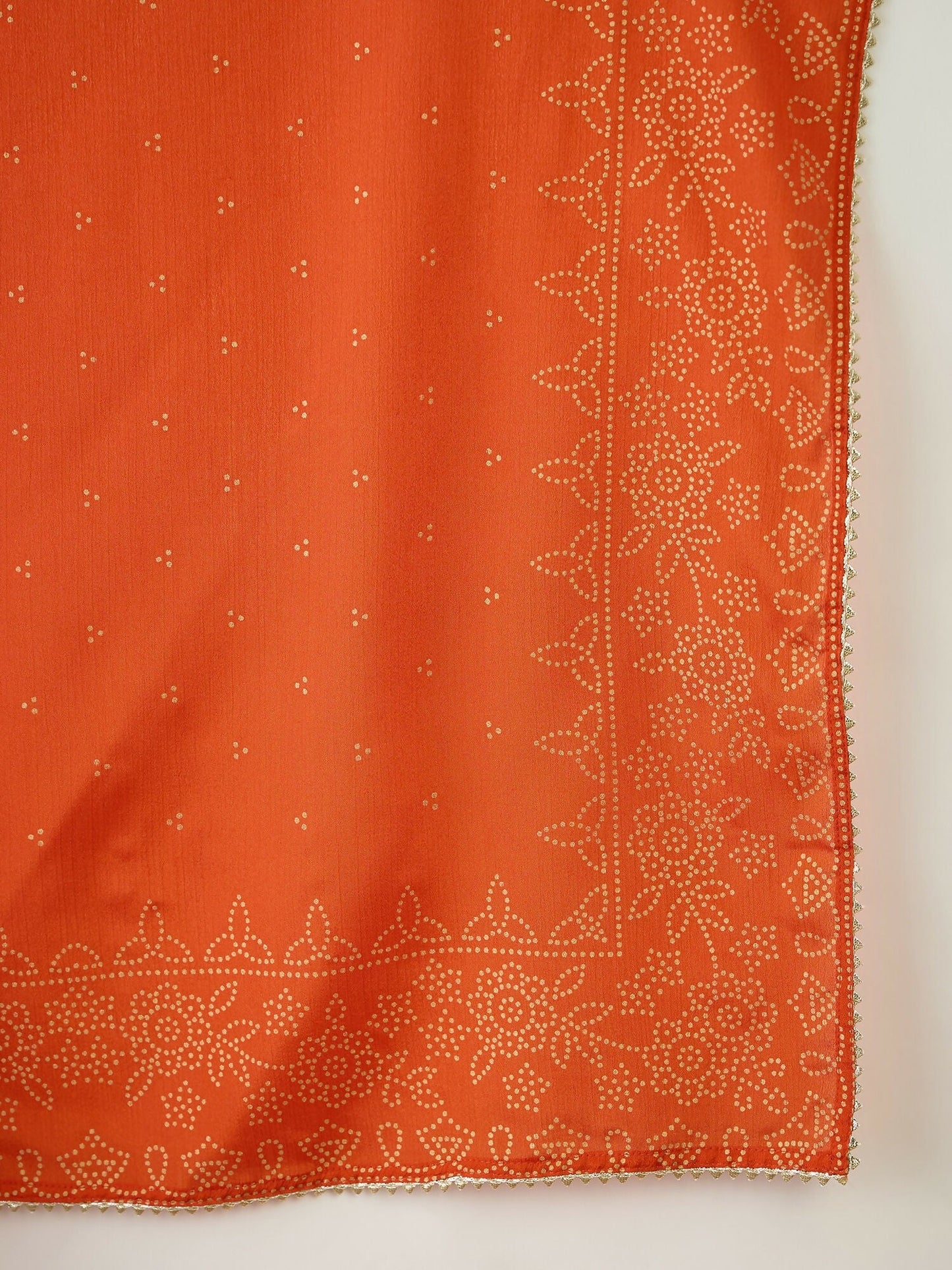 The52 Orange Women's Gorgeous Embroidered Chinon Fabric Flared Kurta Pant and Dupatta Set - Swadesiicart