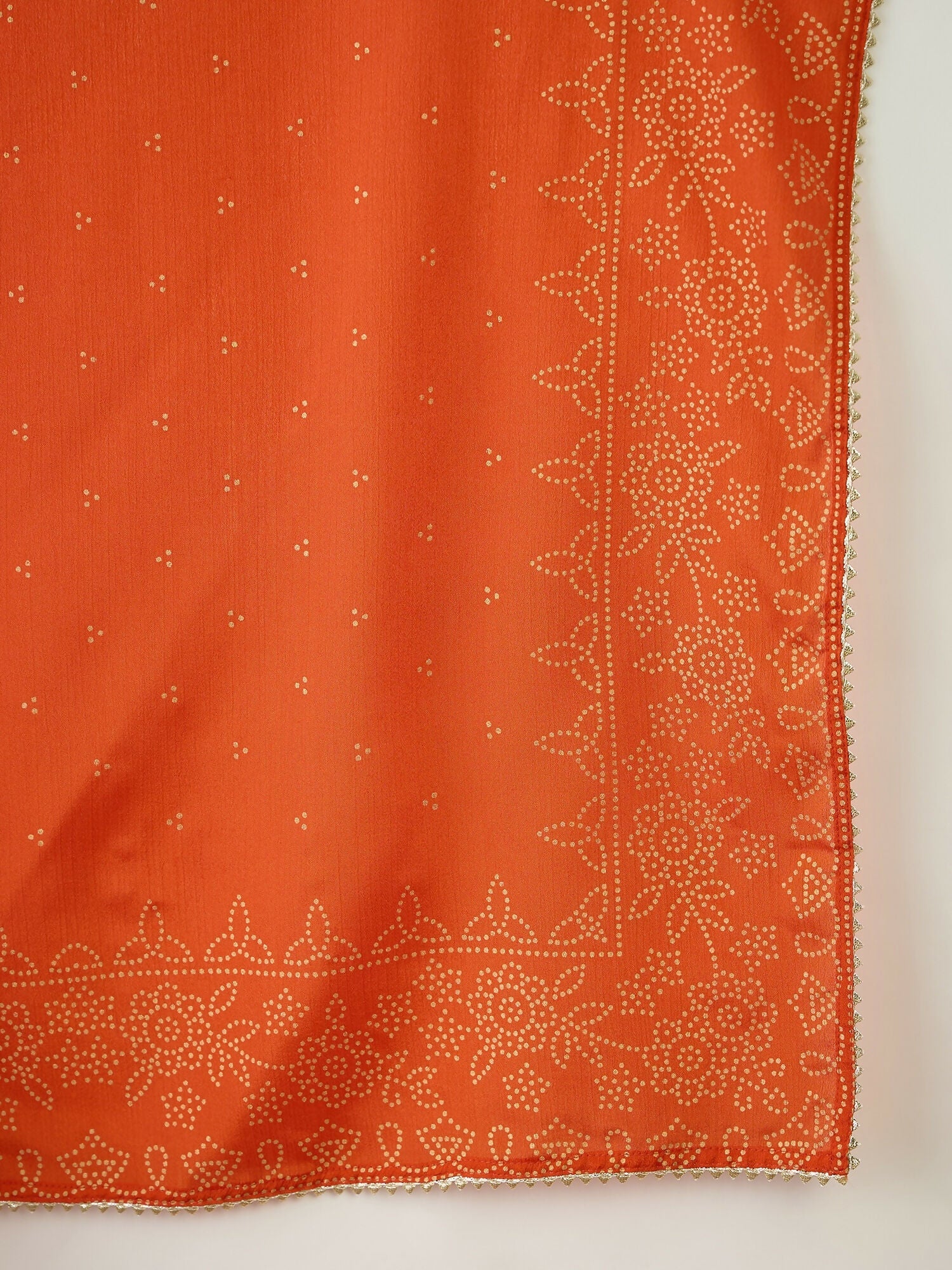 The52 Orange Women's Gorgeous Embroidered Chinon Fabric Flared Kurta Pant and Dupatta Set - Swadesiicart