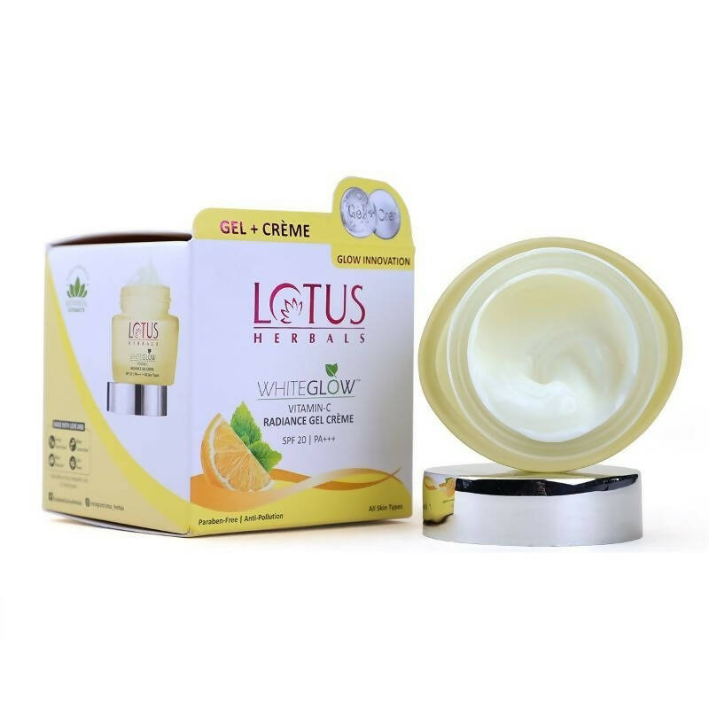 Lotus Herbals Whiteglow Vitamin-C Radiance Gel Crème SPF-20 PA+++ - Swadesiicart