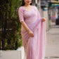 Pink Pure Chiffon Woven Design Saree with Unstitched Blouse - Hiral Fashion | Swadesiicart