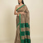 Suta Brown Green Zari Silk Cotton Maheshwari Saree | Swadesiicart